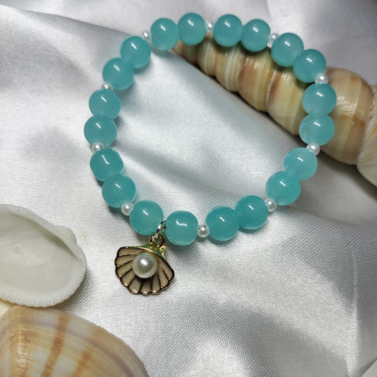 Blue with white pearl bracelet