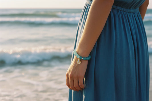 Blue with white pearl bracelet