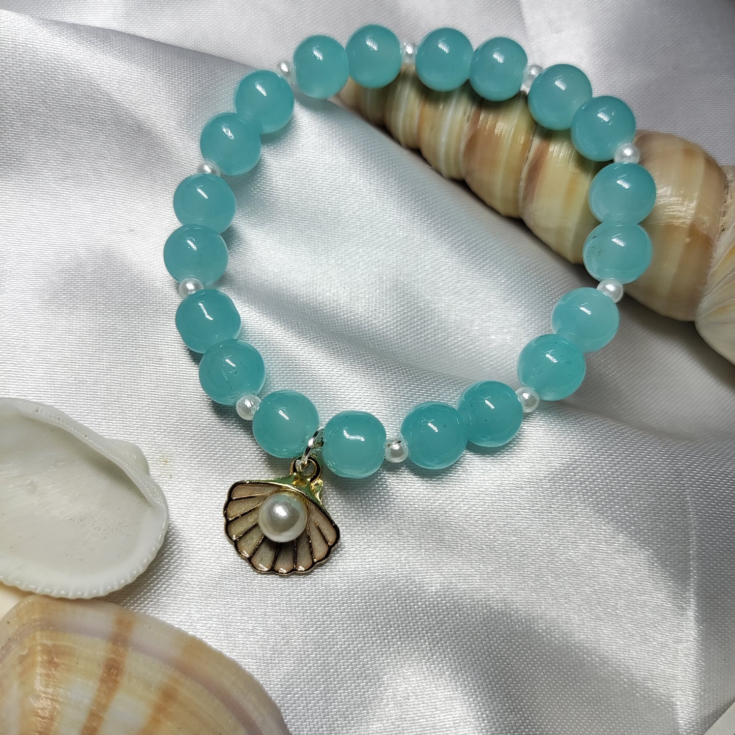 Blue with white pearl bracelet