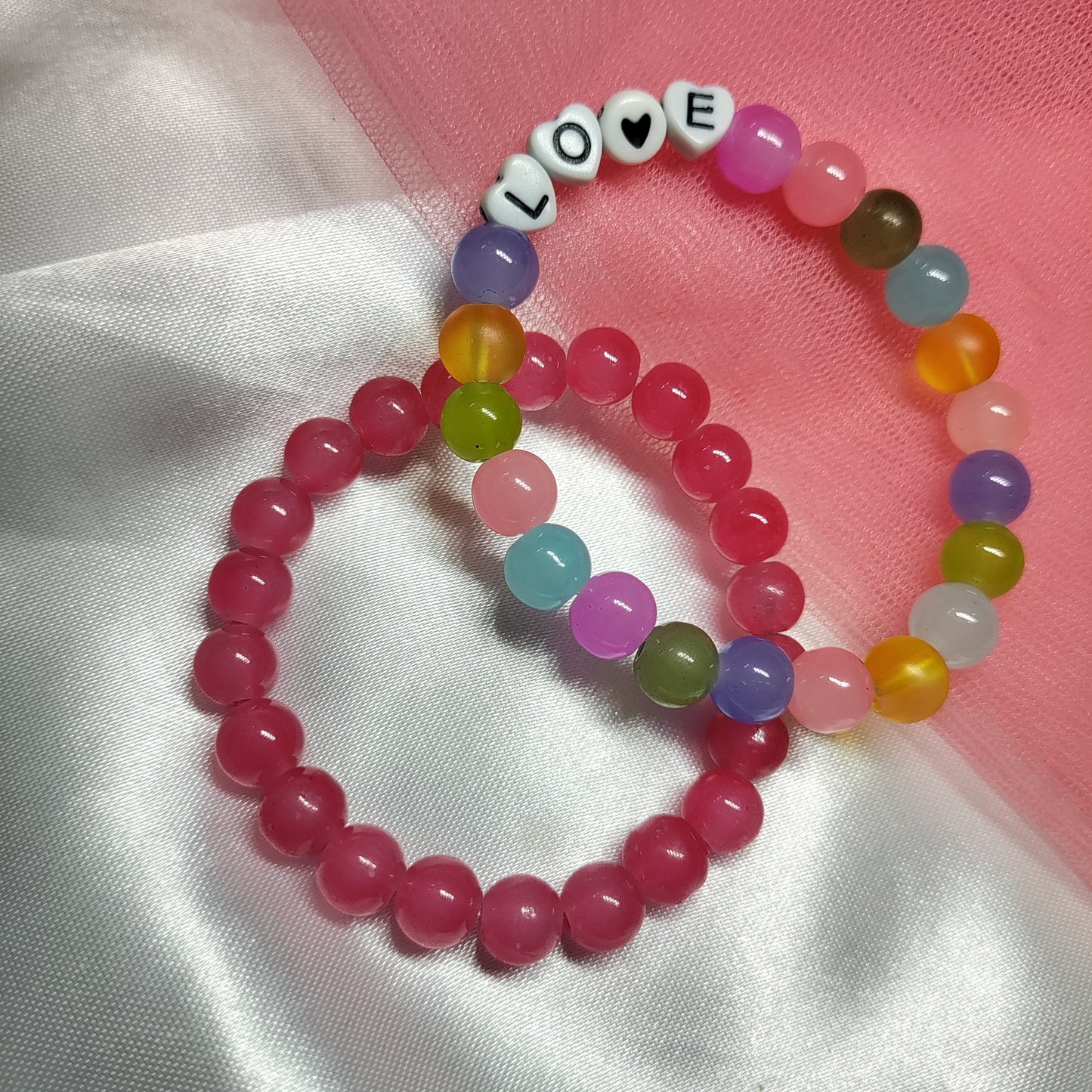 Red with multi colour love bracelet