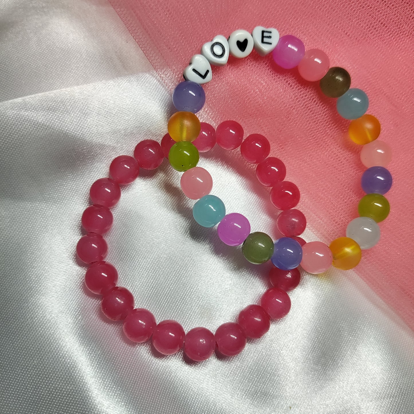Red with multi colour love bracelet