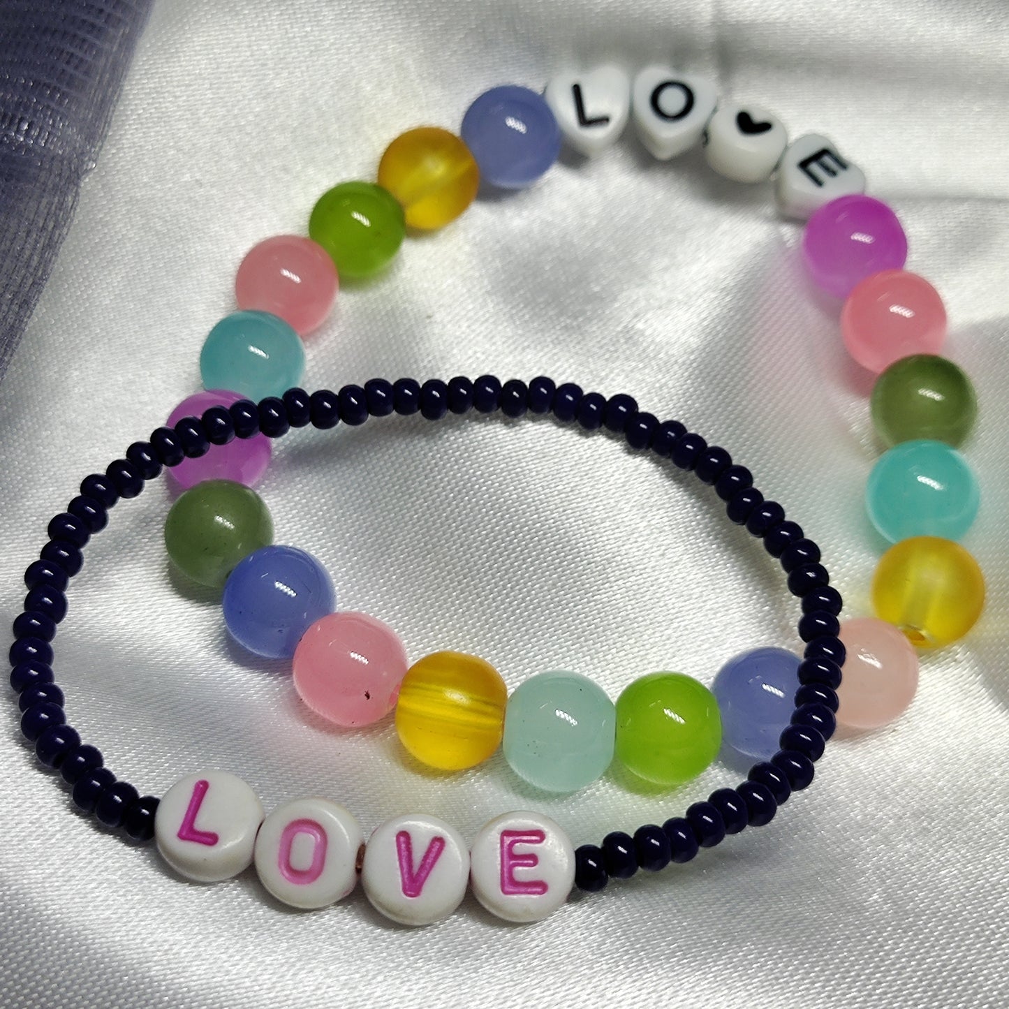 Multicolour love charm bracelet