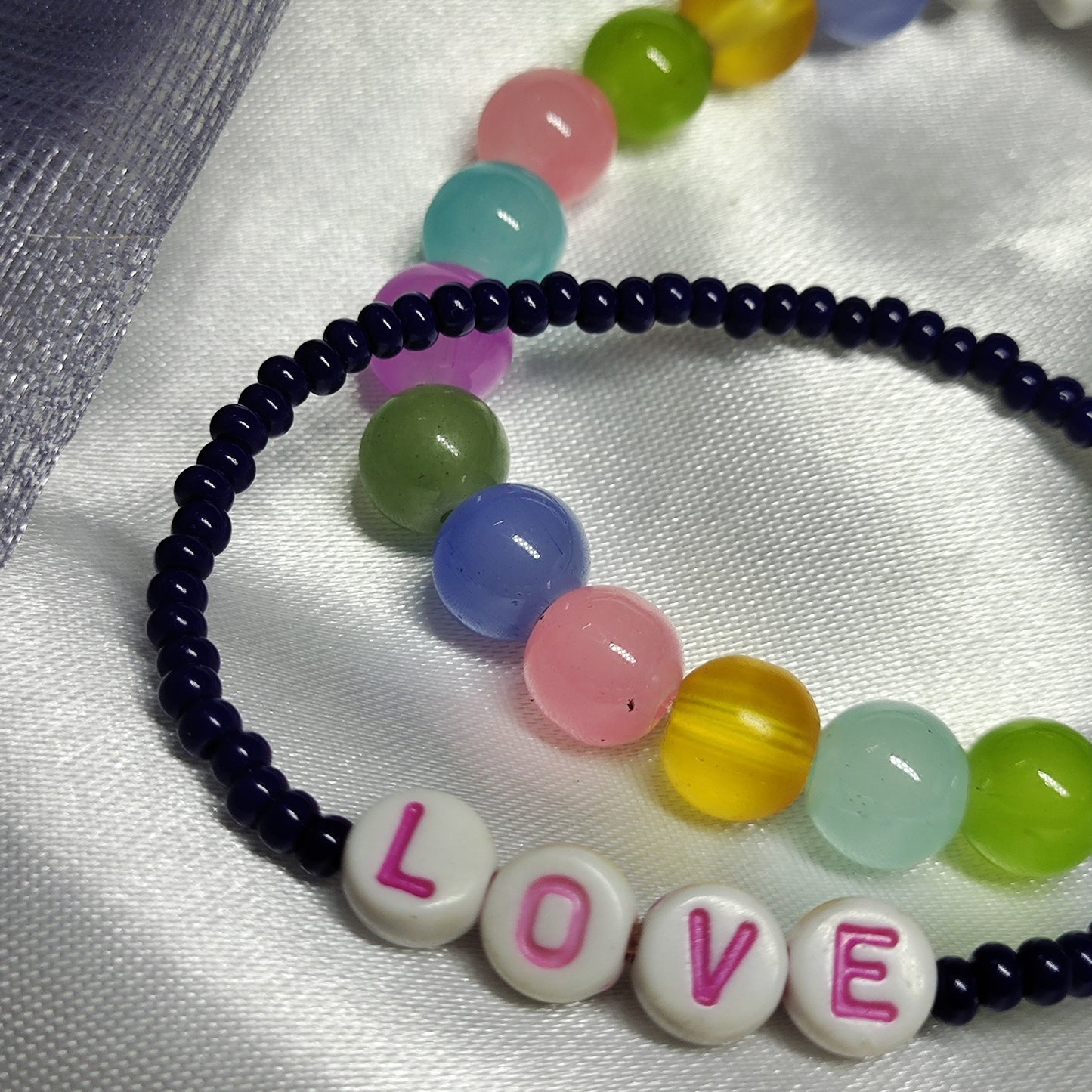 Multicolour love charm bracelet