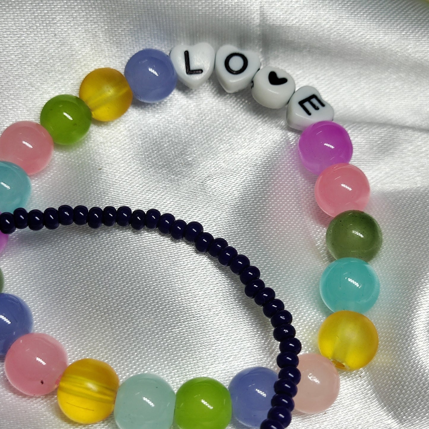 Multicolour love charm bracelet