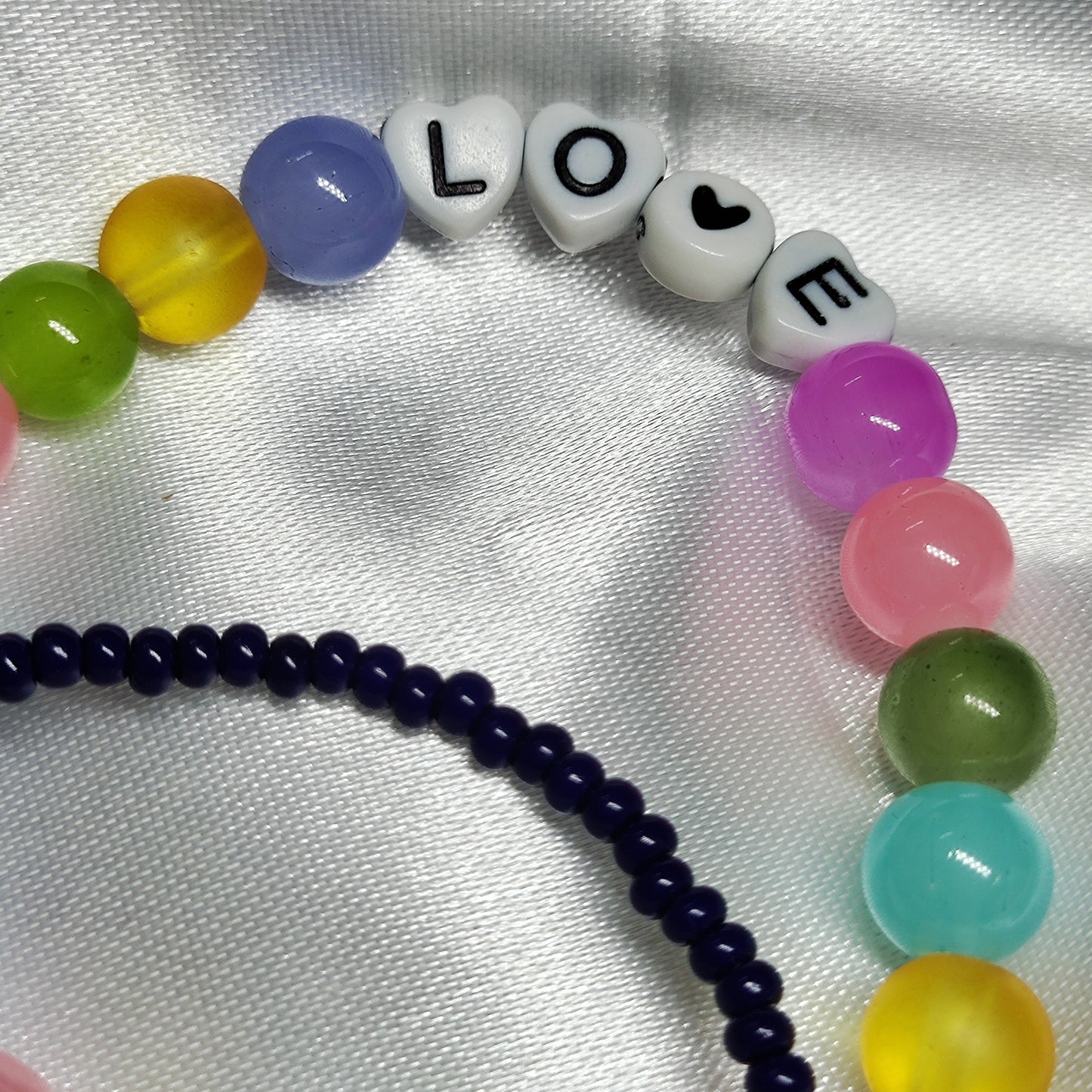 Multicolour love charm bracelet