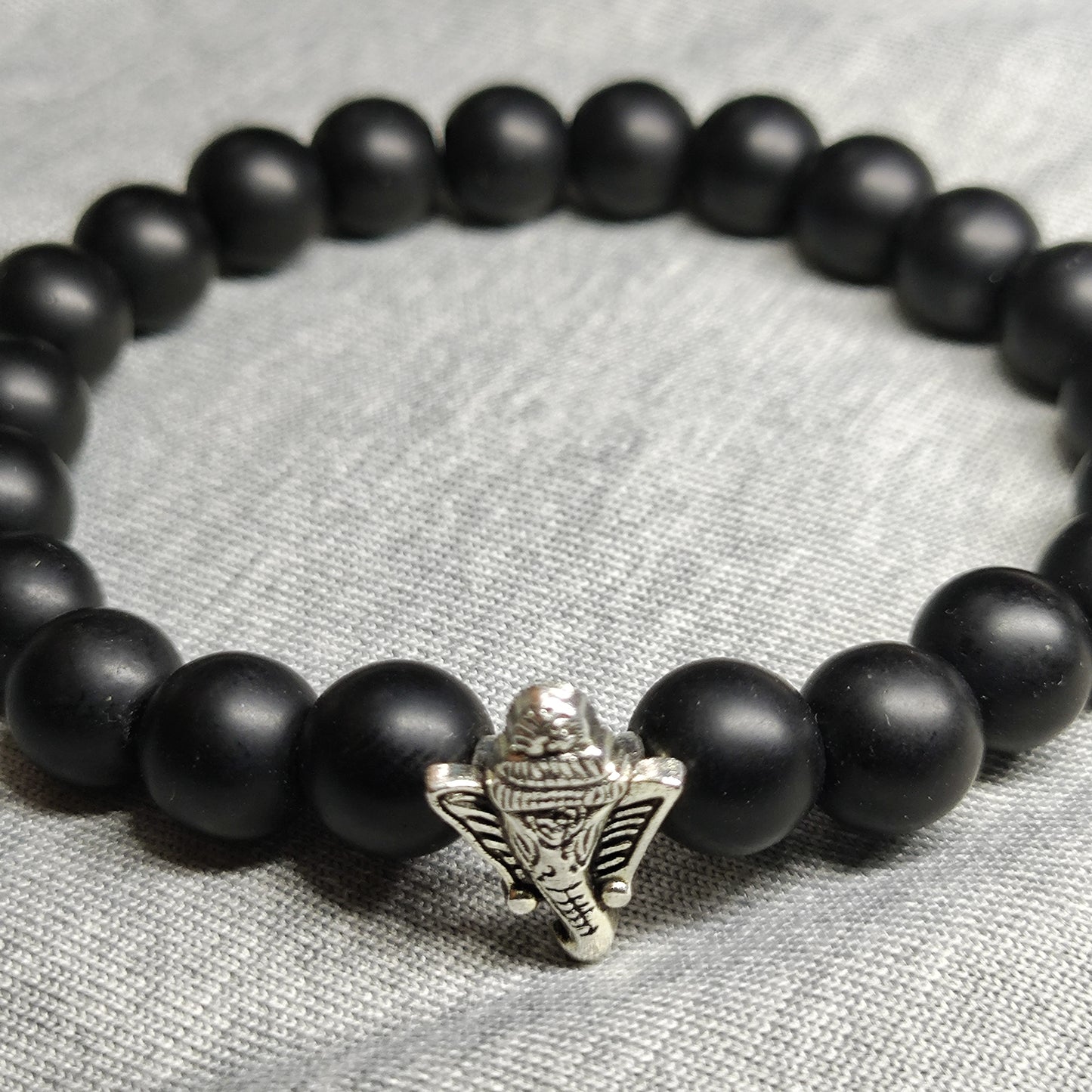 Ganesh black bead bracelet
