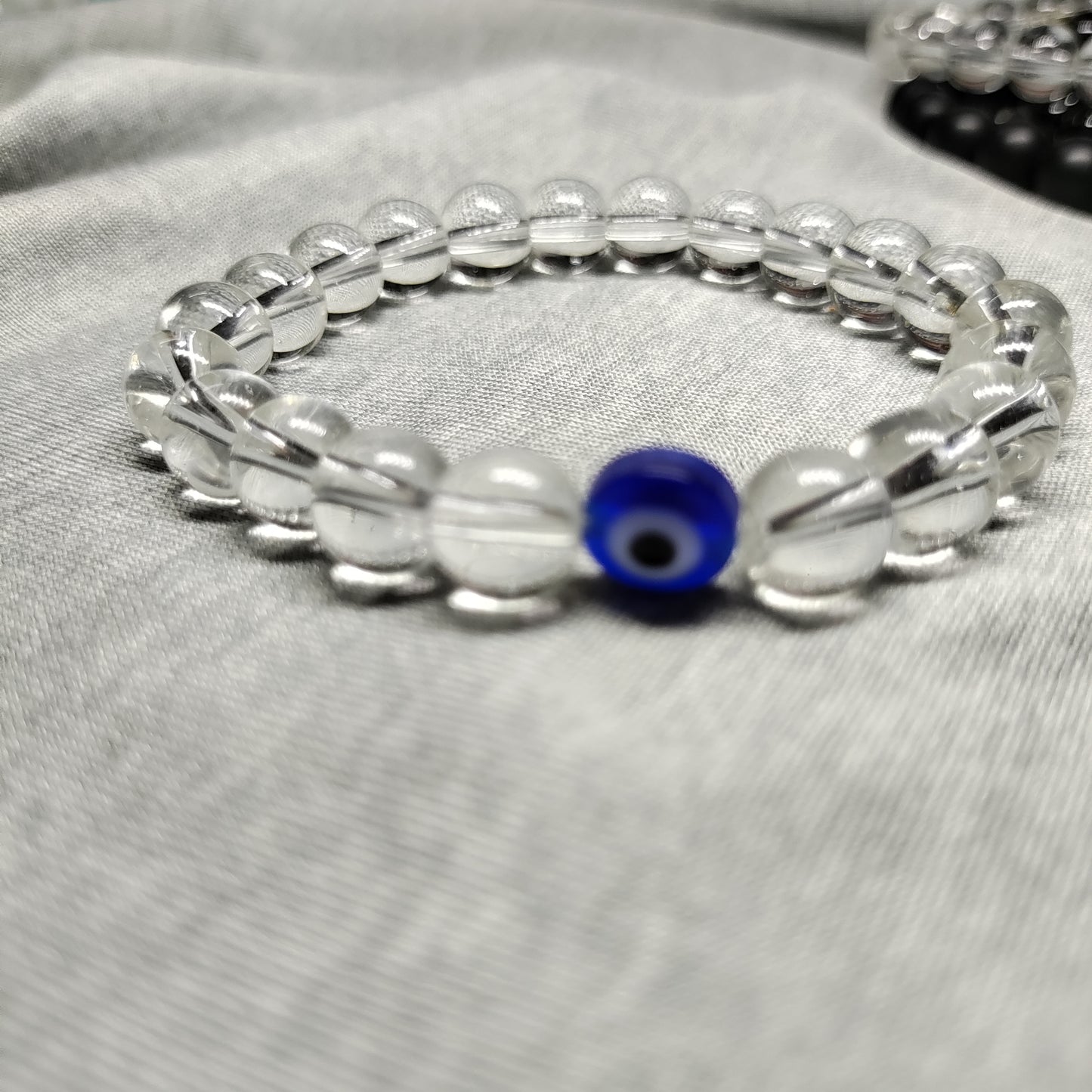 Transparent evil eye bracelet