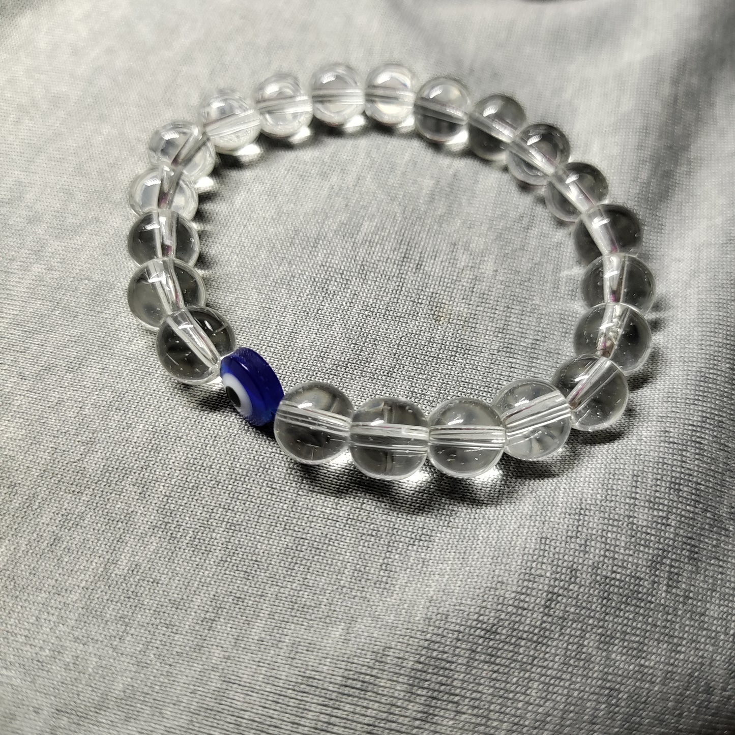Transparent evil eye bracelet