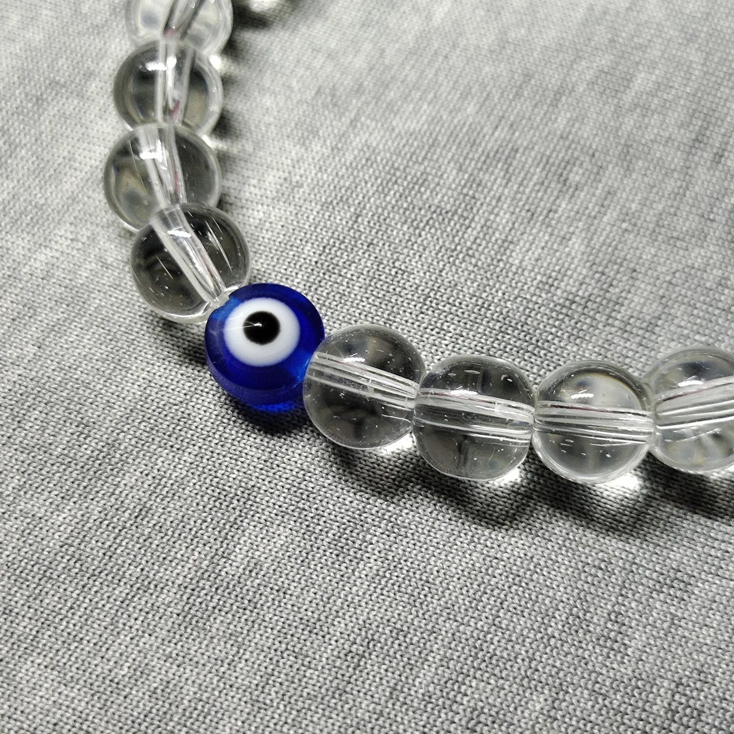 Transparent evil eye bracelet