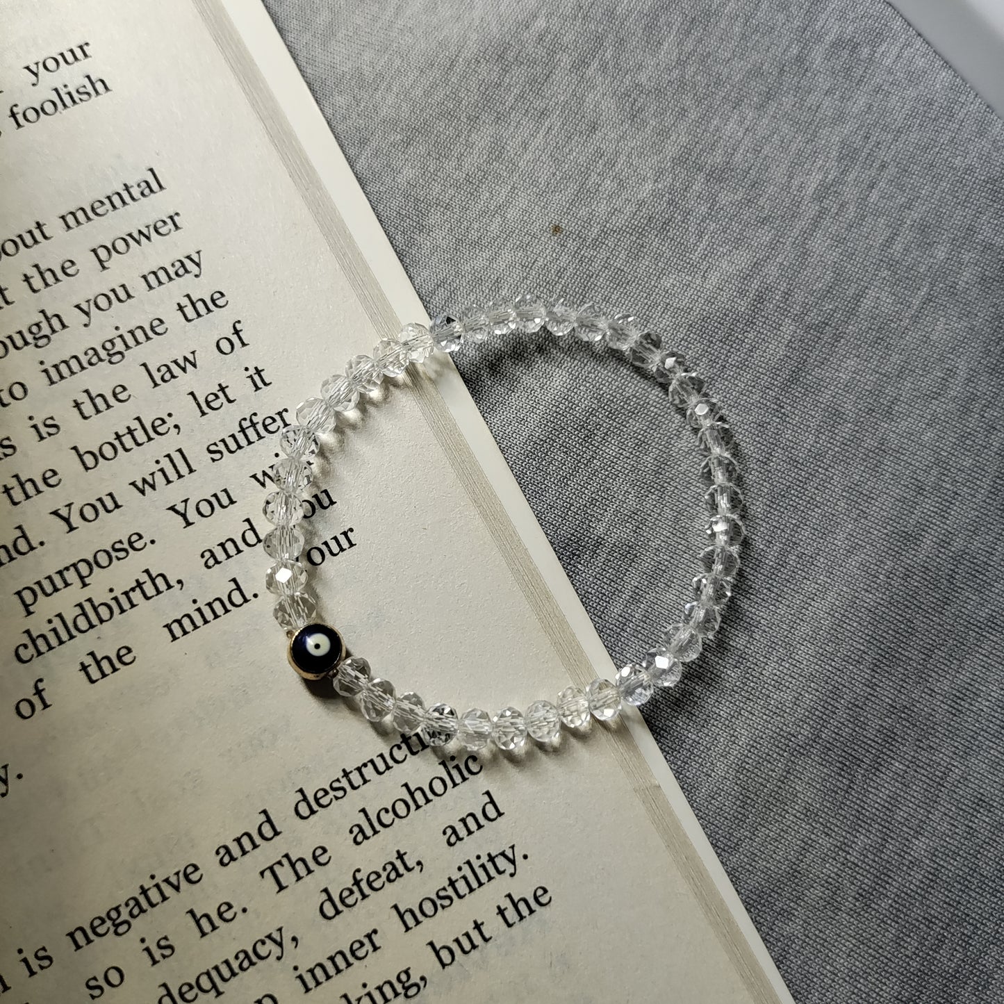 Transparent bead with Evil eye