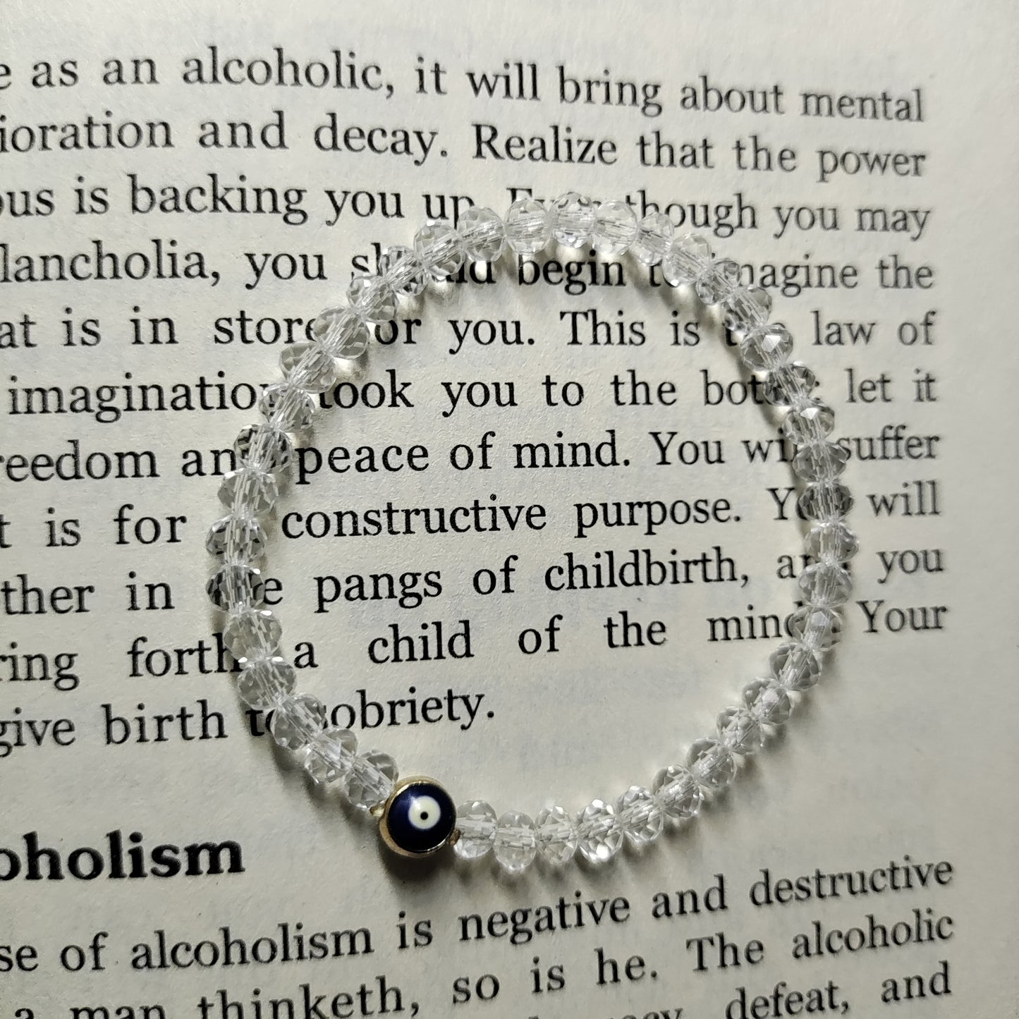 Transparent bead with Evil eye