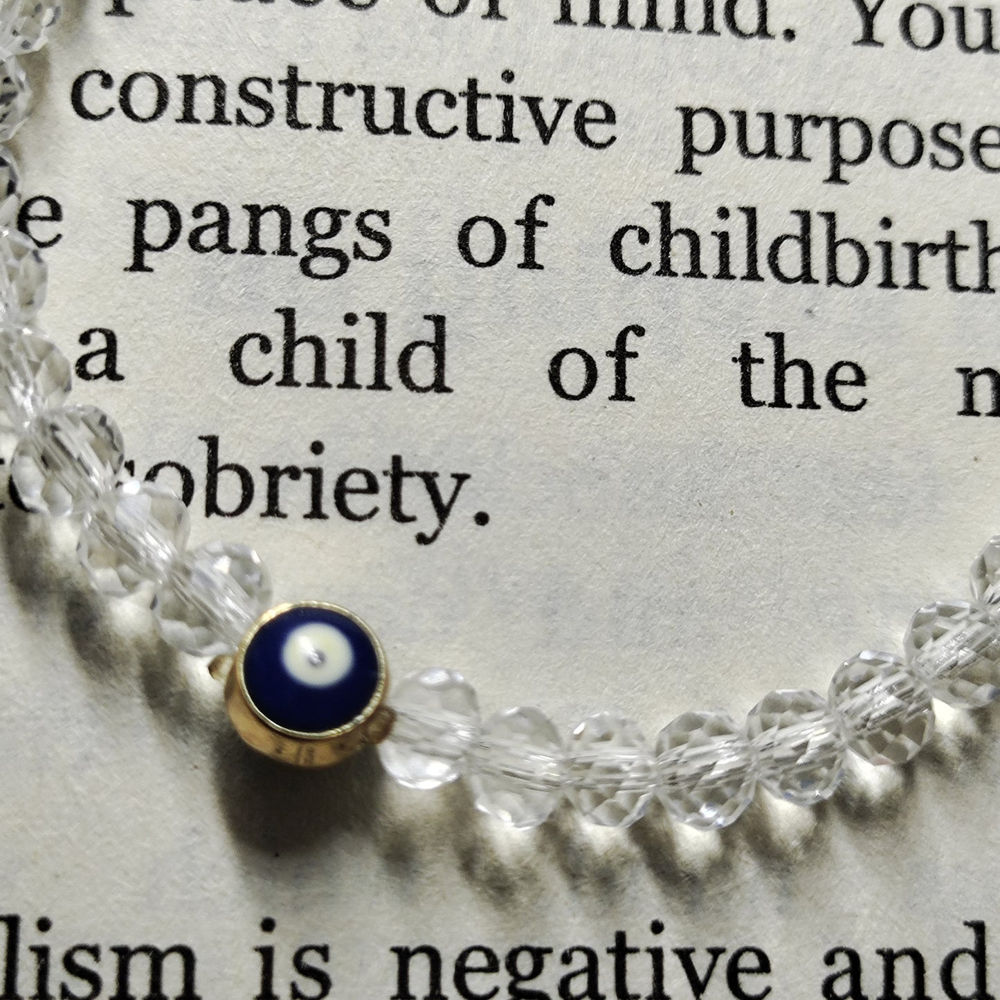 Transparent bead with Evil eye