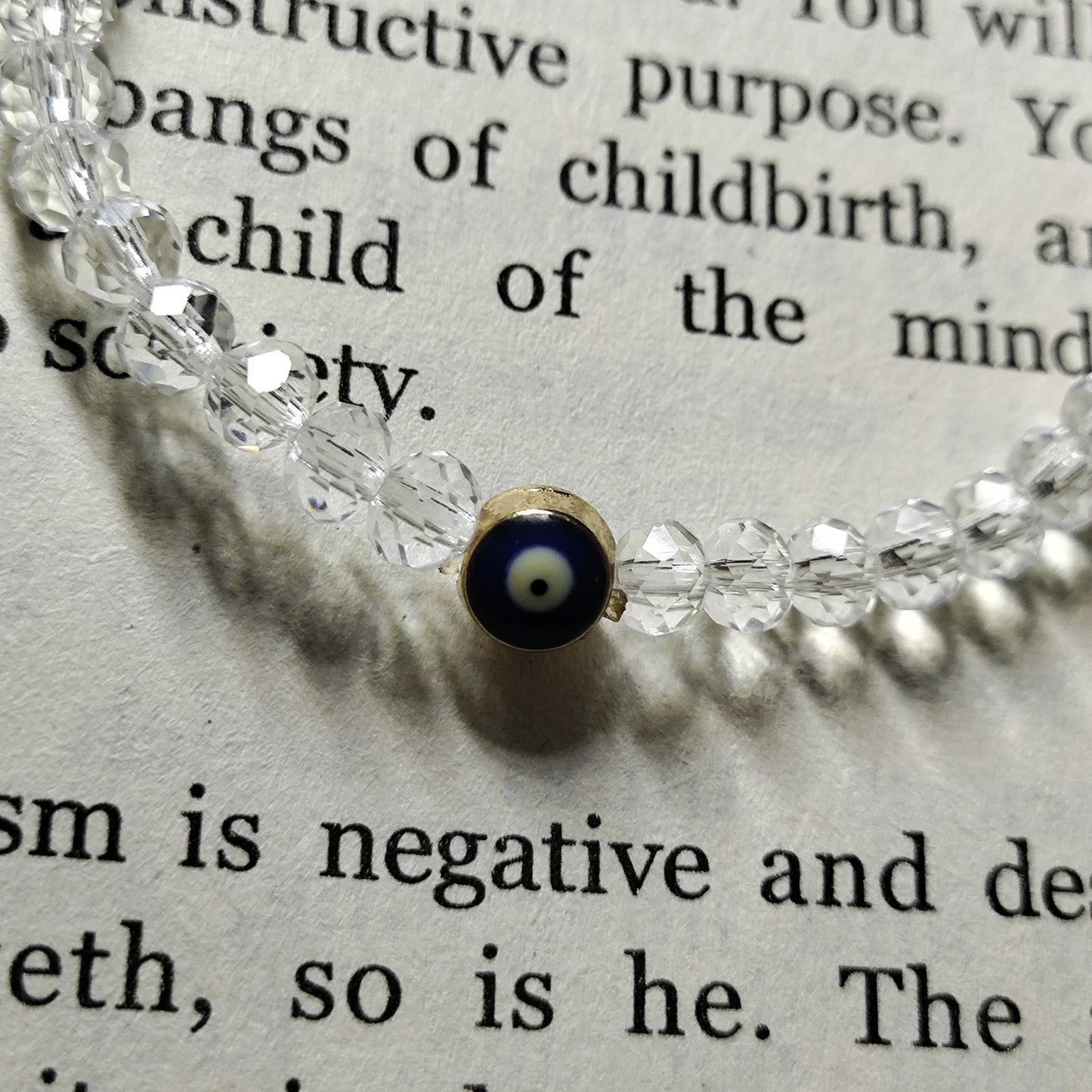 Transparent bead with Evil eye