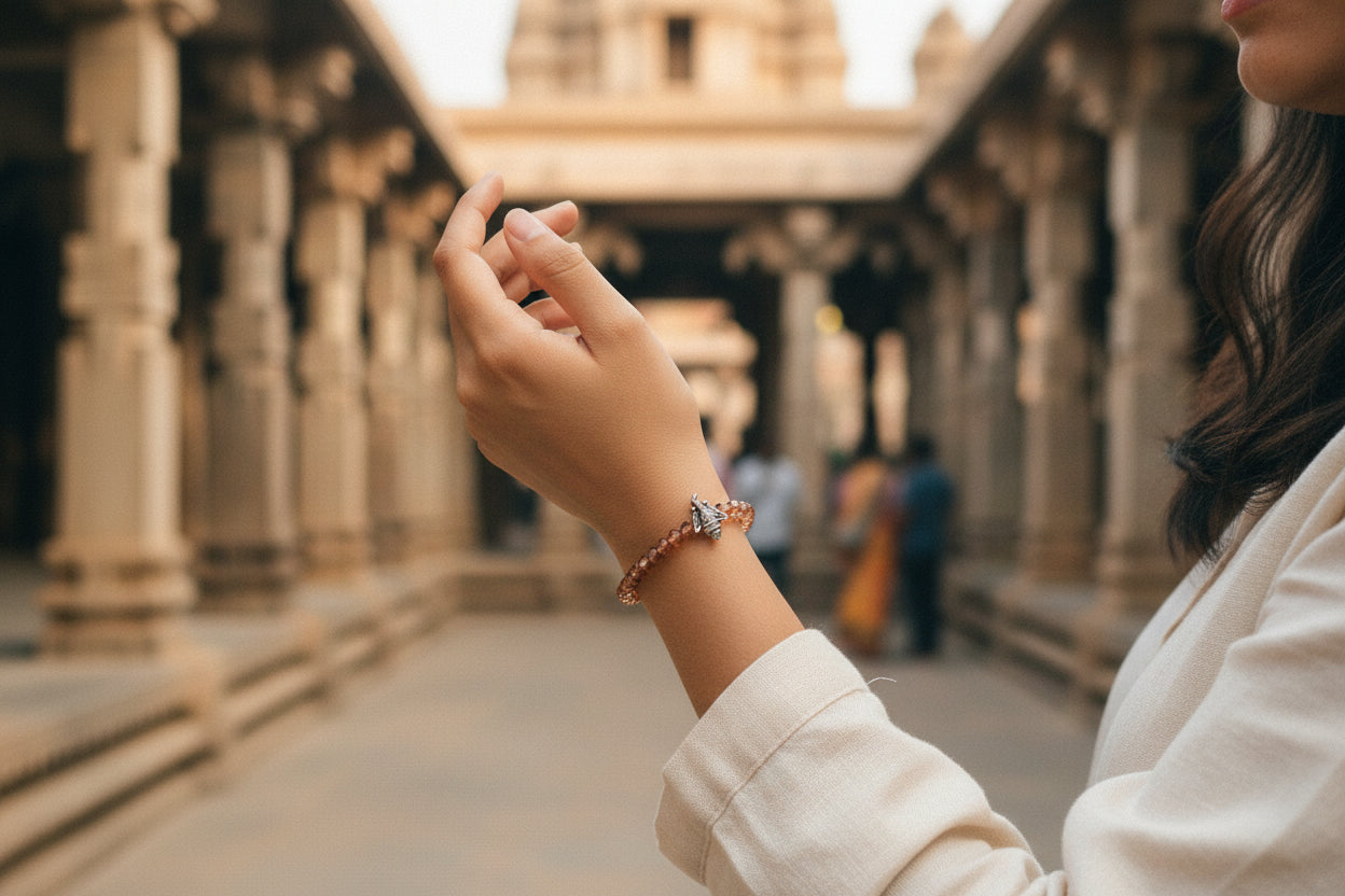 Orange bead with Ganesh pendant