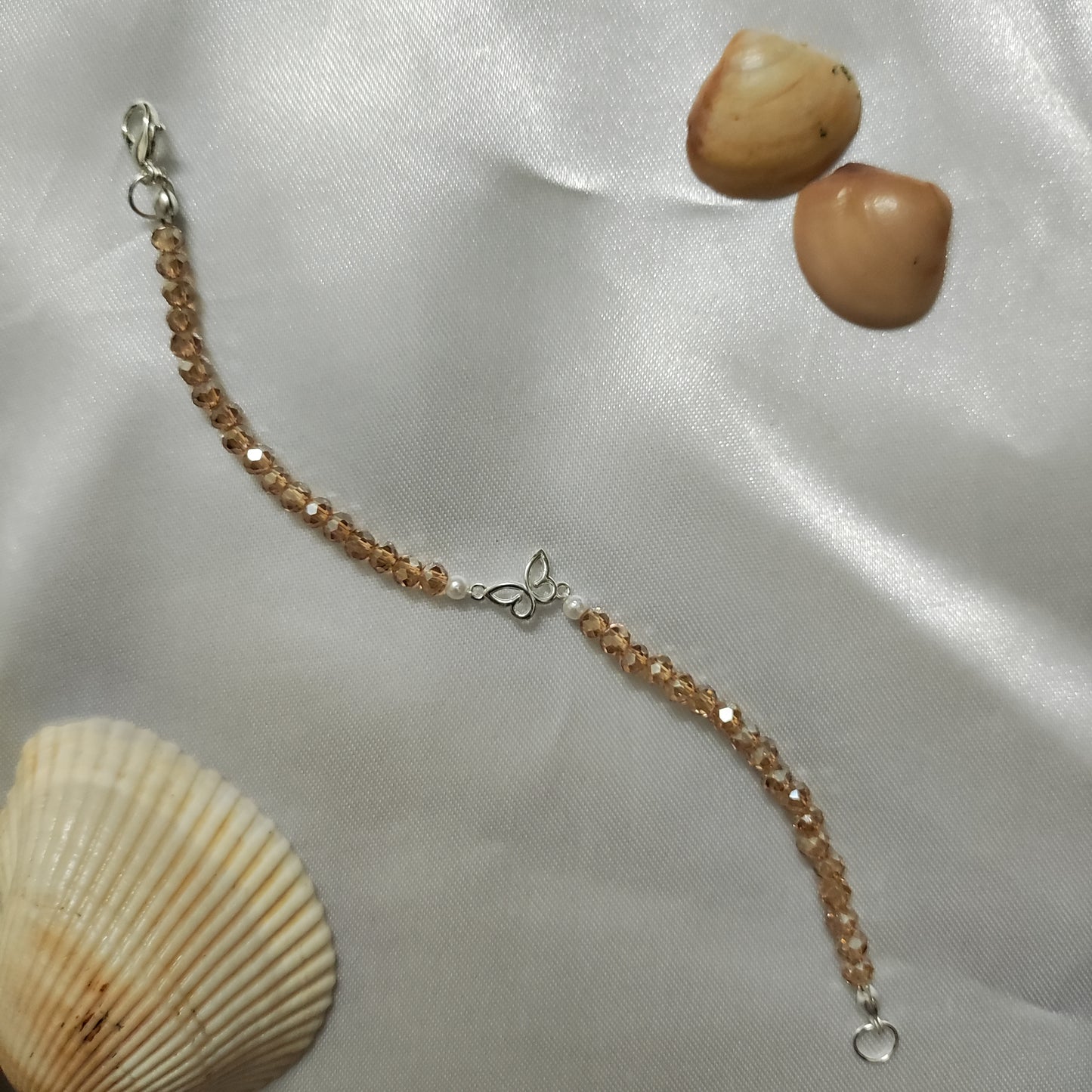 Gold bead with Butterfly Charm bracelet