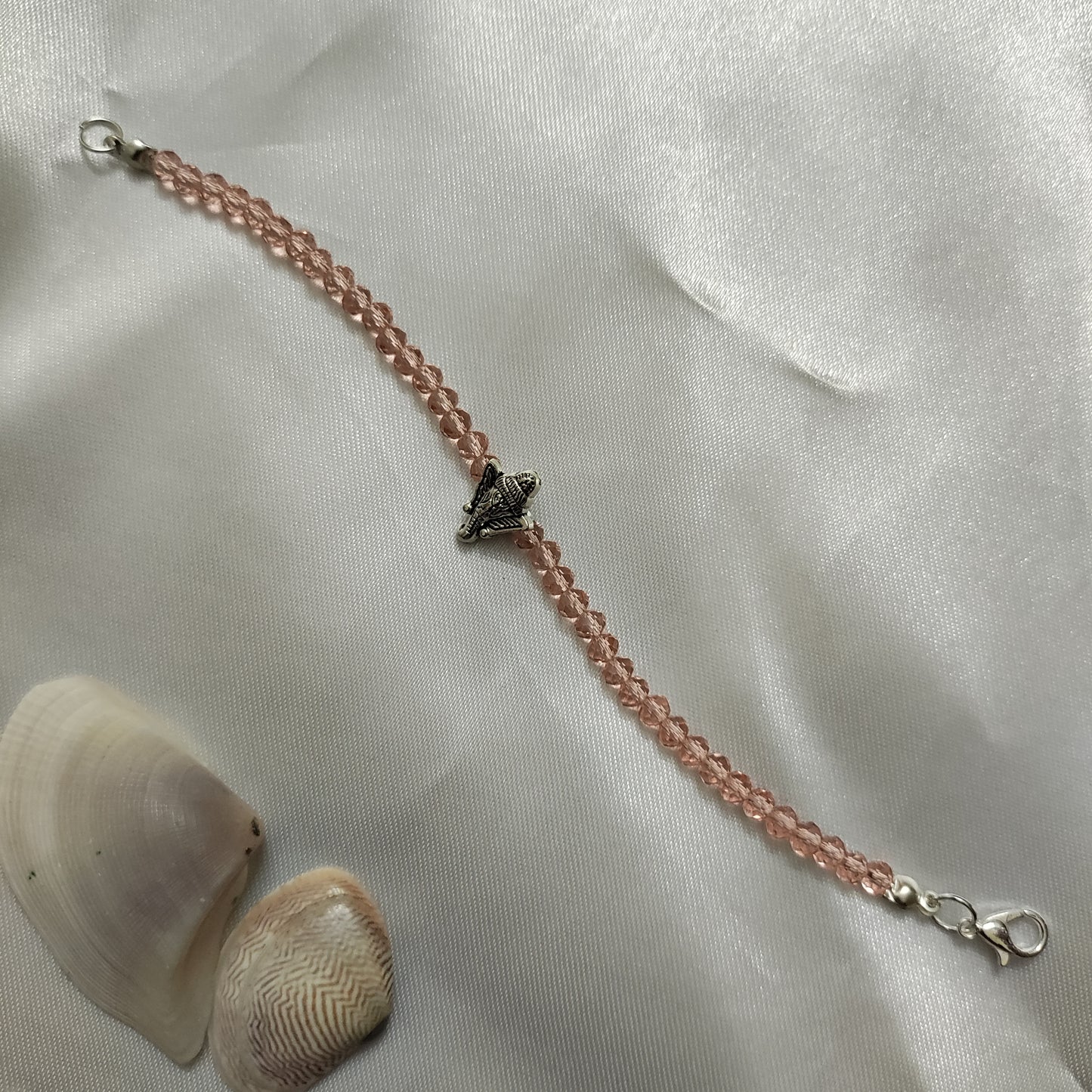 Pink beads with Ganesh pendant