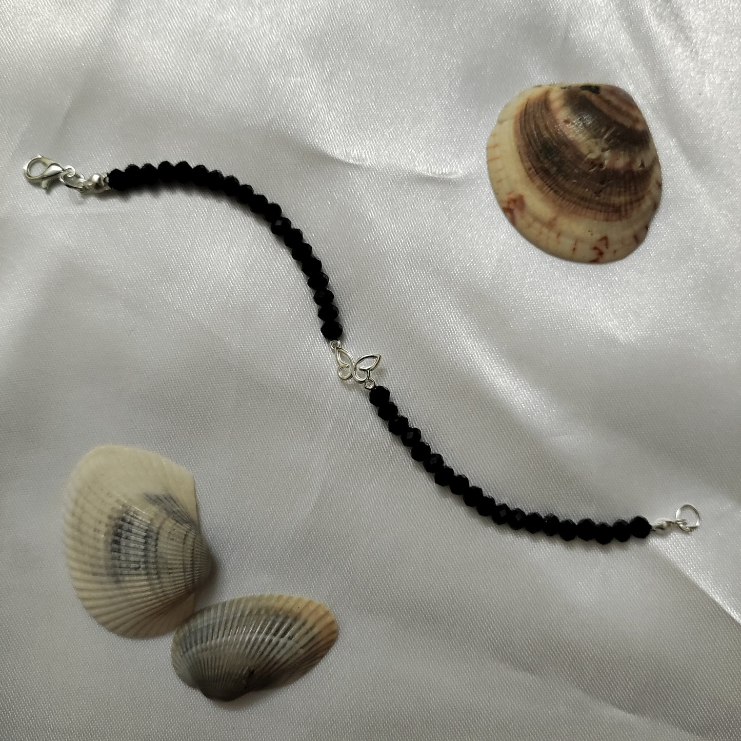 Black bead with Butterfly design